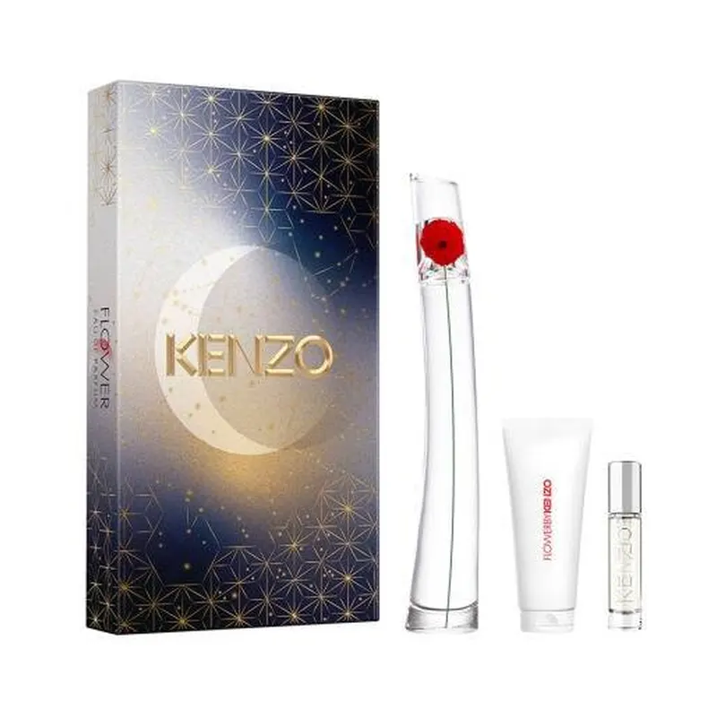 Kenzo Flower Women EDP Set 100ML + 75ML Body Lotion + 75ML Shower Cream