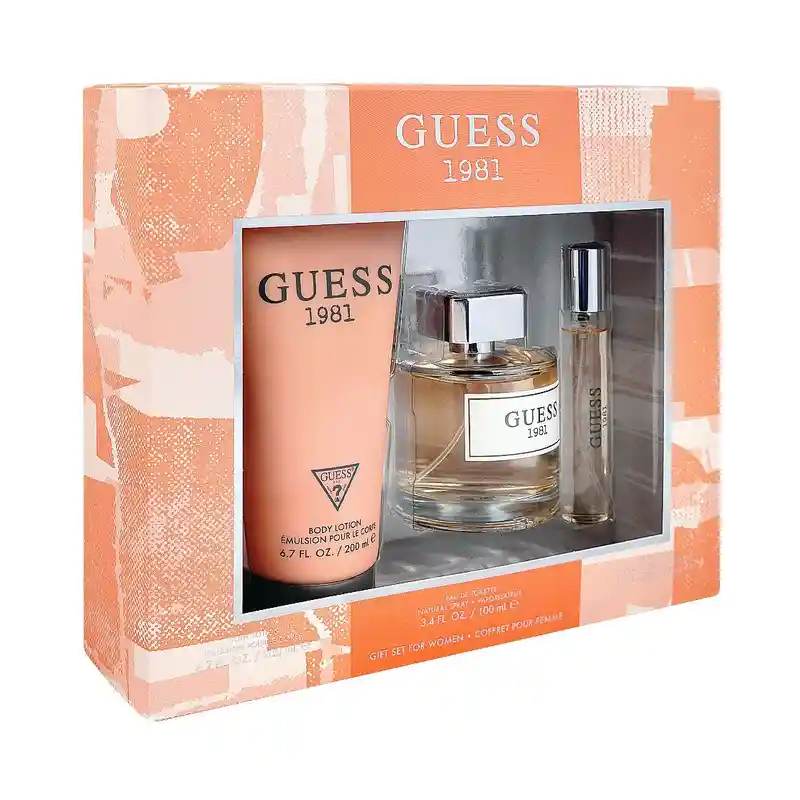 Guess 1981 Los Angeles Women EDT Set 100ML + 15ML EDT + Body Lotion 200ML