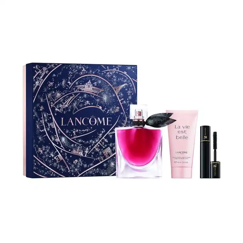 Lancome La Vie Est Belle Women EDP Set 100ML + Body Lotion 50ML + 10ML EDP + 2ML Mascara (Black Box)