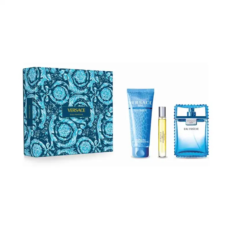 Versace Eau Fraiche Men EDT Set 100ML + Shower Gel 150ML + 5ML