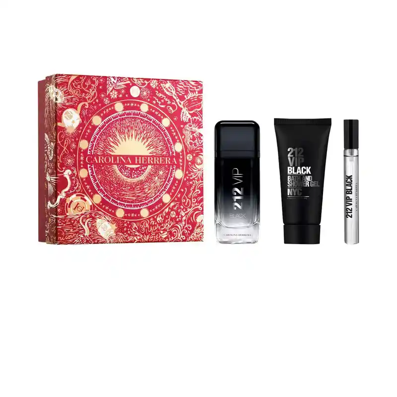 Carolina Herrera 212 VIP Black Men EDP Set 100ML + 10ML + Shower Gel 100ML