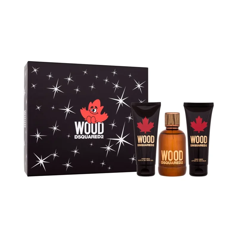 Dsquared2 Wood Pour Homme Men EDT Set 100ML + Shower Gel 100ML + Key